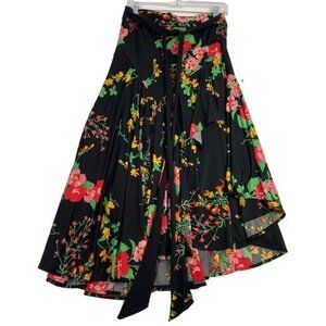 Cabi Midnight Women's Size M Floral Drama Tie-Waist Wrap Skirt.Spring,resorts
